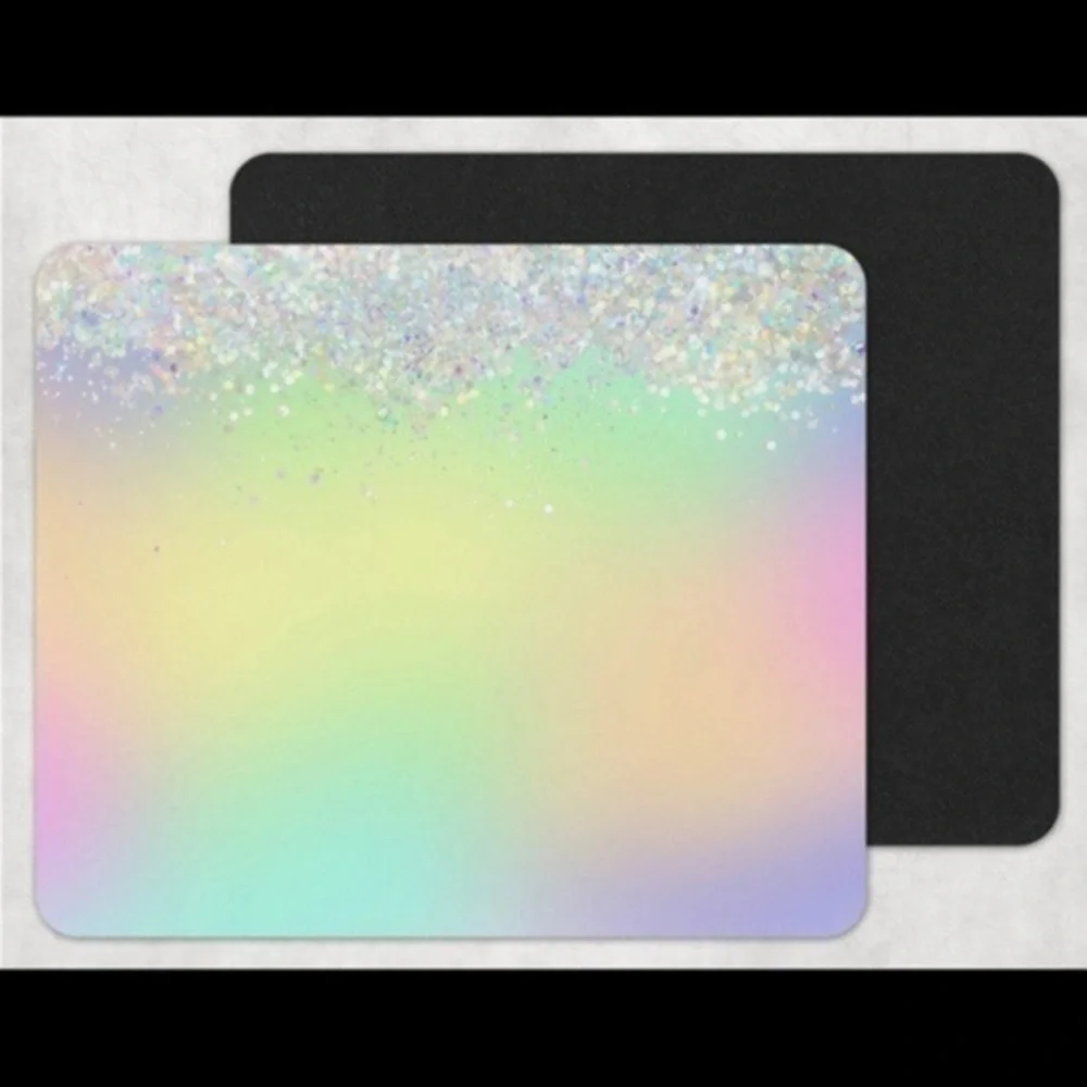 Rainbow Glitter Mouse Pad
